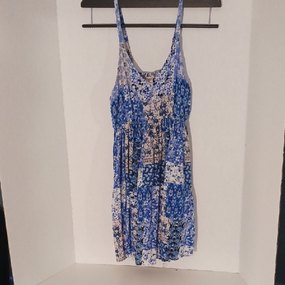 Women's Pullover Sun Dress Size M and Blue & Cream by DEVI